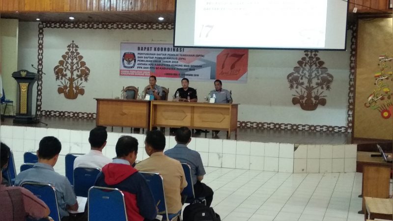 KPU Gumas Menggelar Rakor Penyusunan DPTb Dan DPK Pemilu 2019