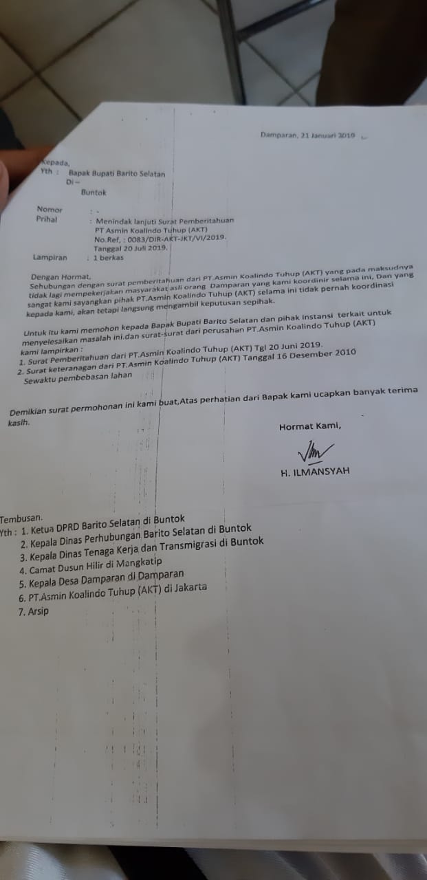 Berikut Penjelasan Disnakertrans Barsel Terkait Sengketa H. Ilmansyah VS PT. AKT
