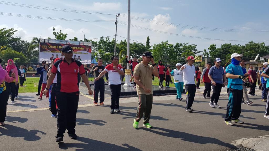 Jelang Pelantikan Presiden, Polres Gelar Olahraga Bersama