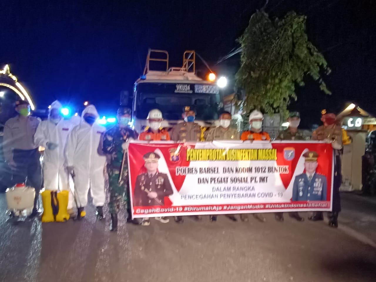 Cegahan Covid-19, Kota Buntok Disemprot Disinfektan