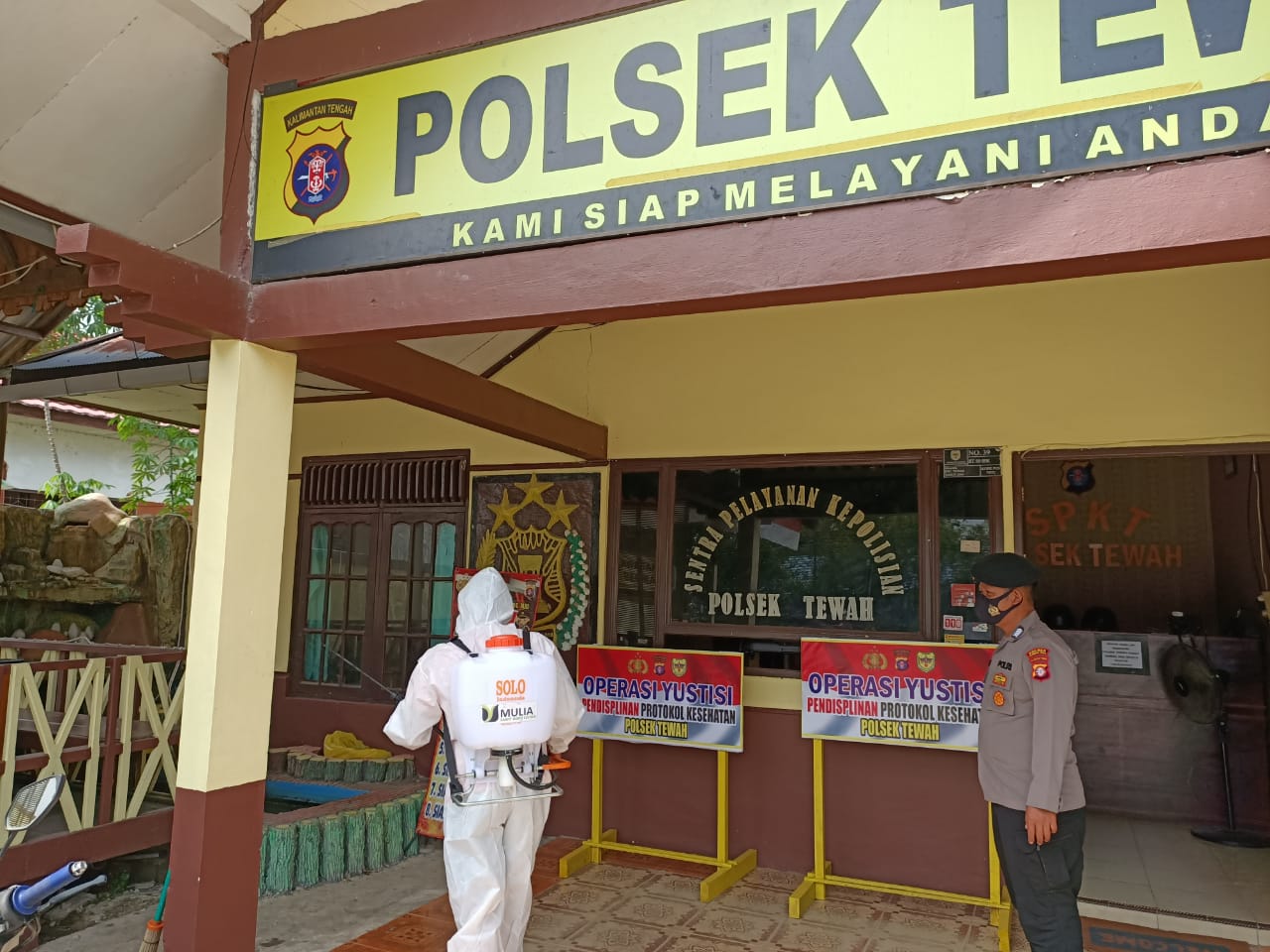 Ini Cara Polsek Tewah Lawan Covid-19
