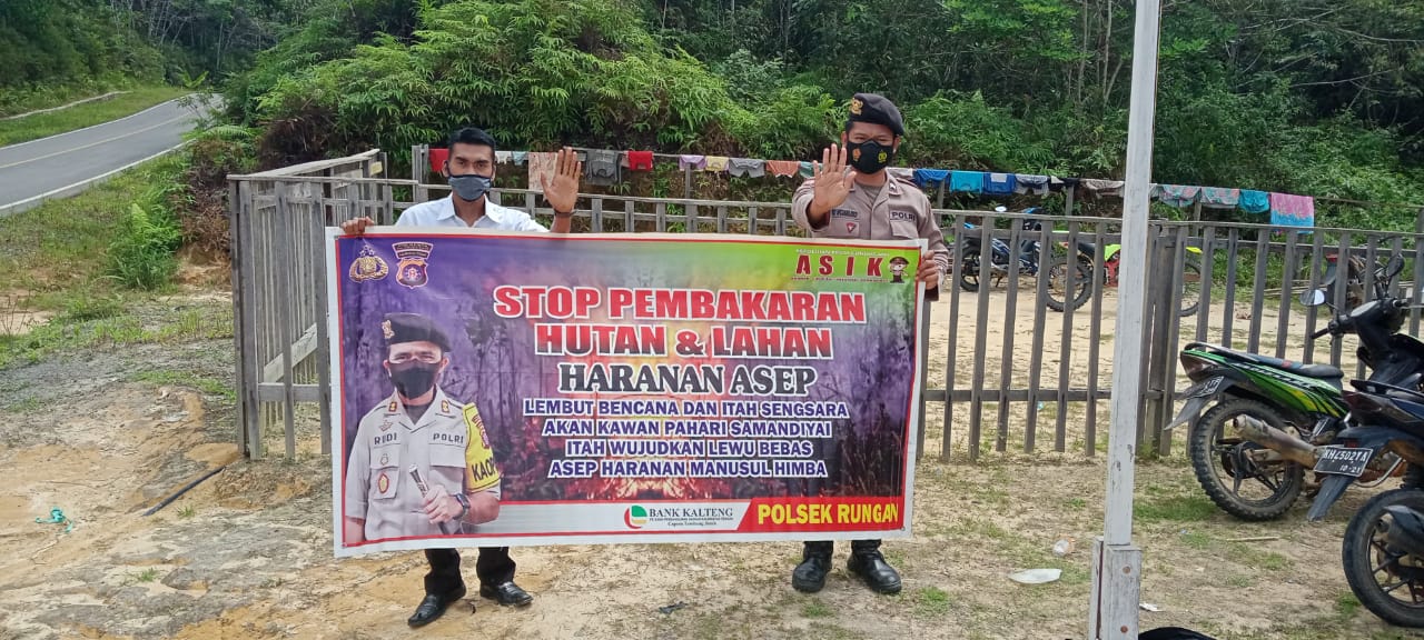 Pesan Larangan Bakar Lahan Terus Disampaikan Polsek Rungan
