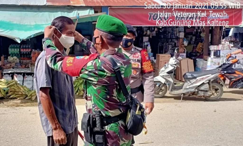 Cegah Covid-19, Polsek Tewah Rutin Operasi Yustisi