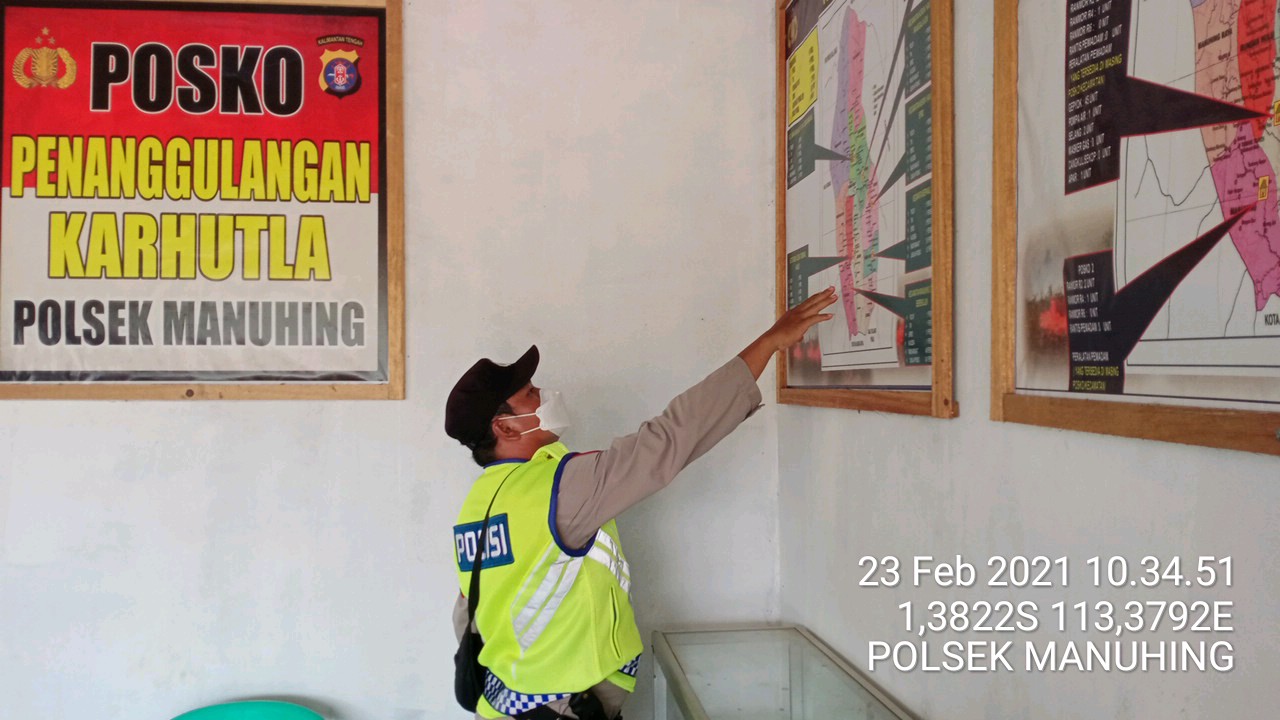 Polsek Manuhing Cek Posko Siaga Karhutla