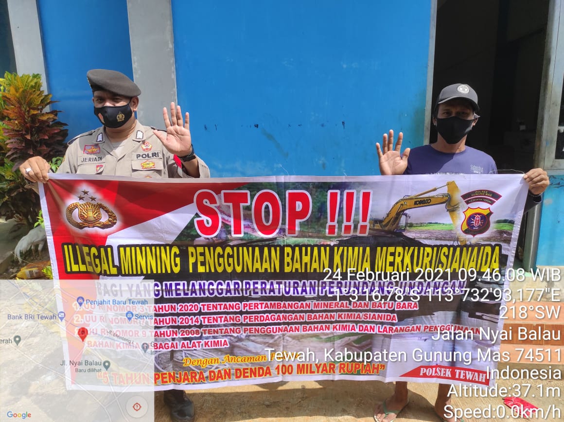 Ajak Warga Tewah Setop Aktivitas Tambang Ilegal