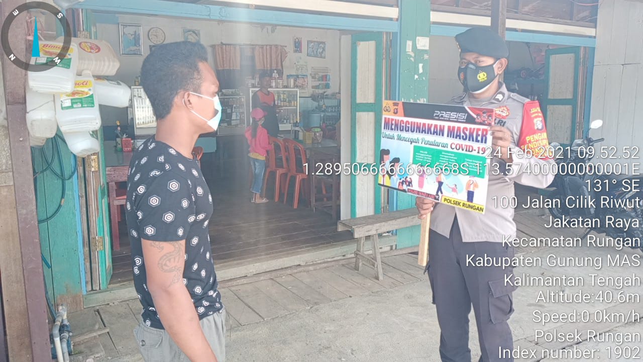 Polsek Rungan Aktif dan Masif Kampanyekan Kepatuhan Prokes