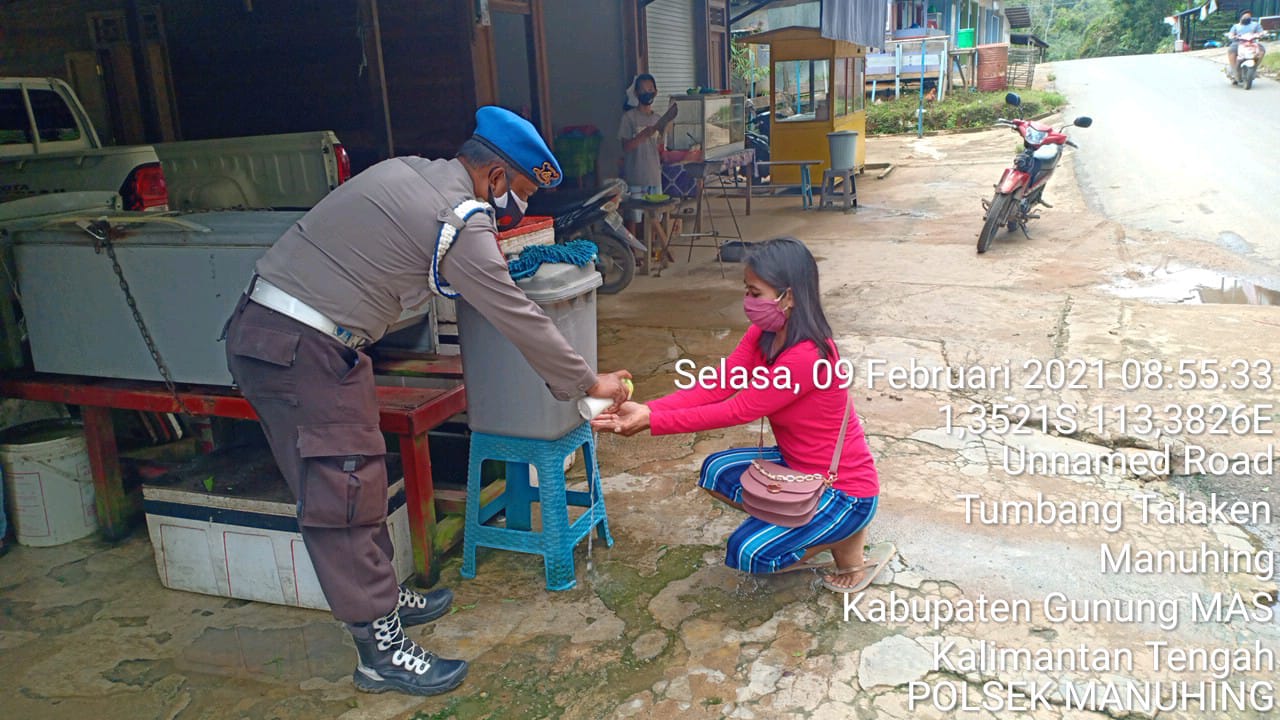 Polsek Manuhing Aktif Edukasi Prokes