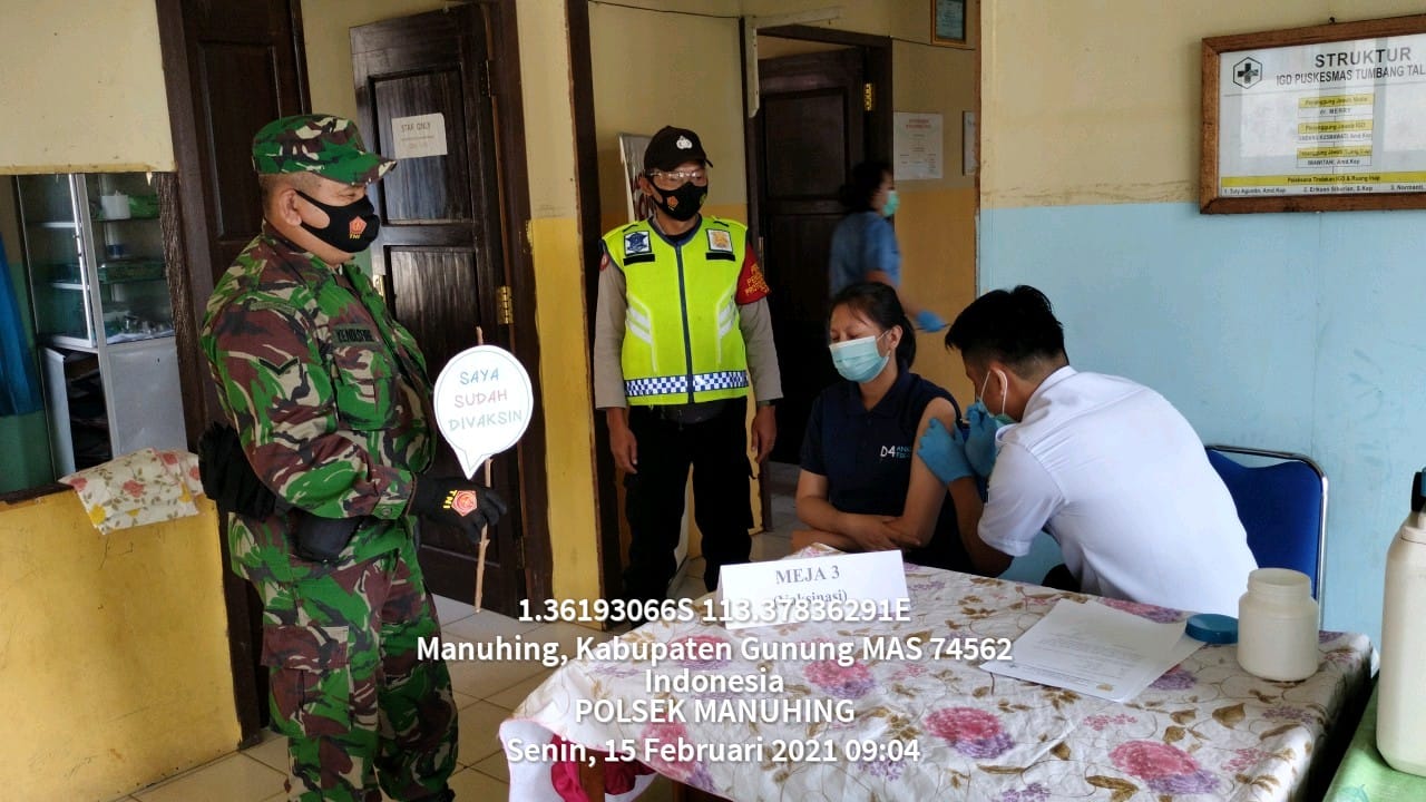Polsek Manuhing Kembali Amankan Vaksinasi Tenaga Kesehatan