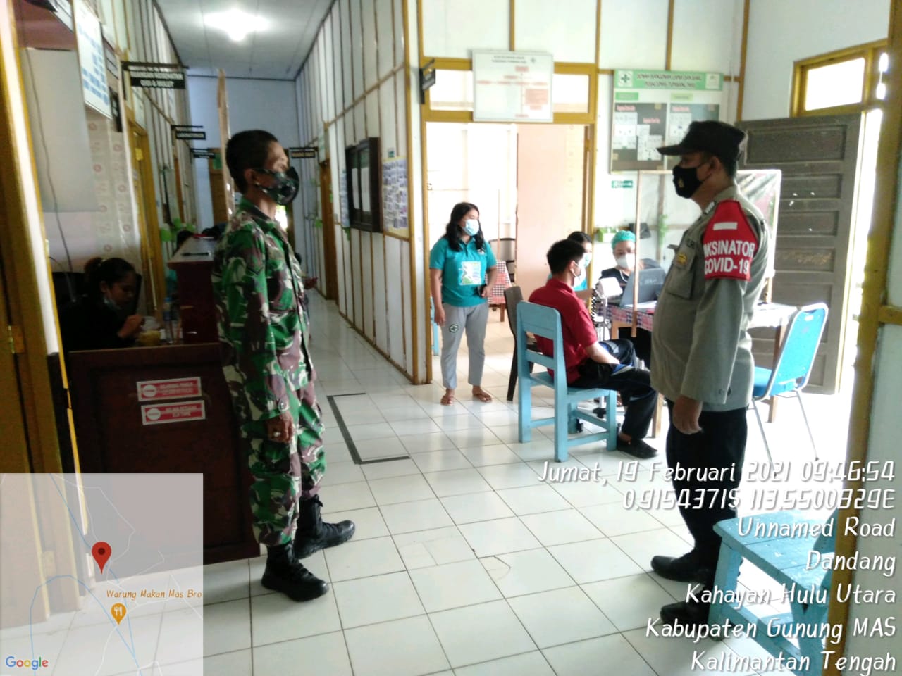 Polsek Kahut Pantau Proses Vaksinasi