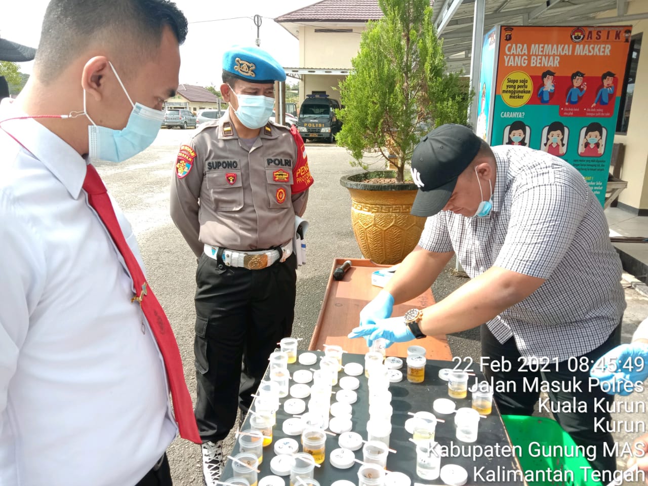 Polres Gumas Gelar Tes Urine Dadakan