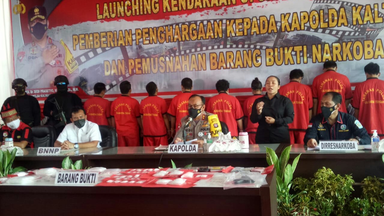 Triwulan Pertama 2021 Polda Kalteng Tangkap 301 Tersangka Narkotika