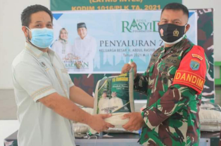 Kodim 1016/Plk Bantu Salurkan Zakat H Abdul Rasyid As 8 Ton Beras