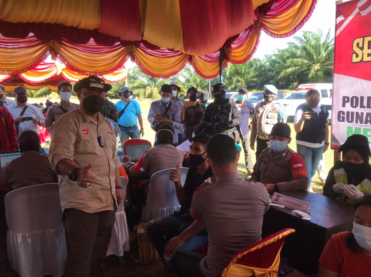 Kapolda Kalteng Tinjau Vaksinator di Desa Sei Hanyo