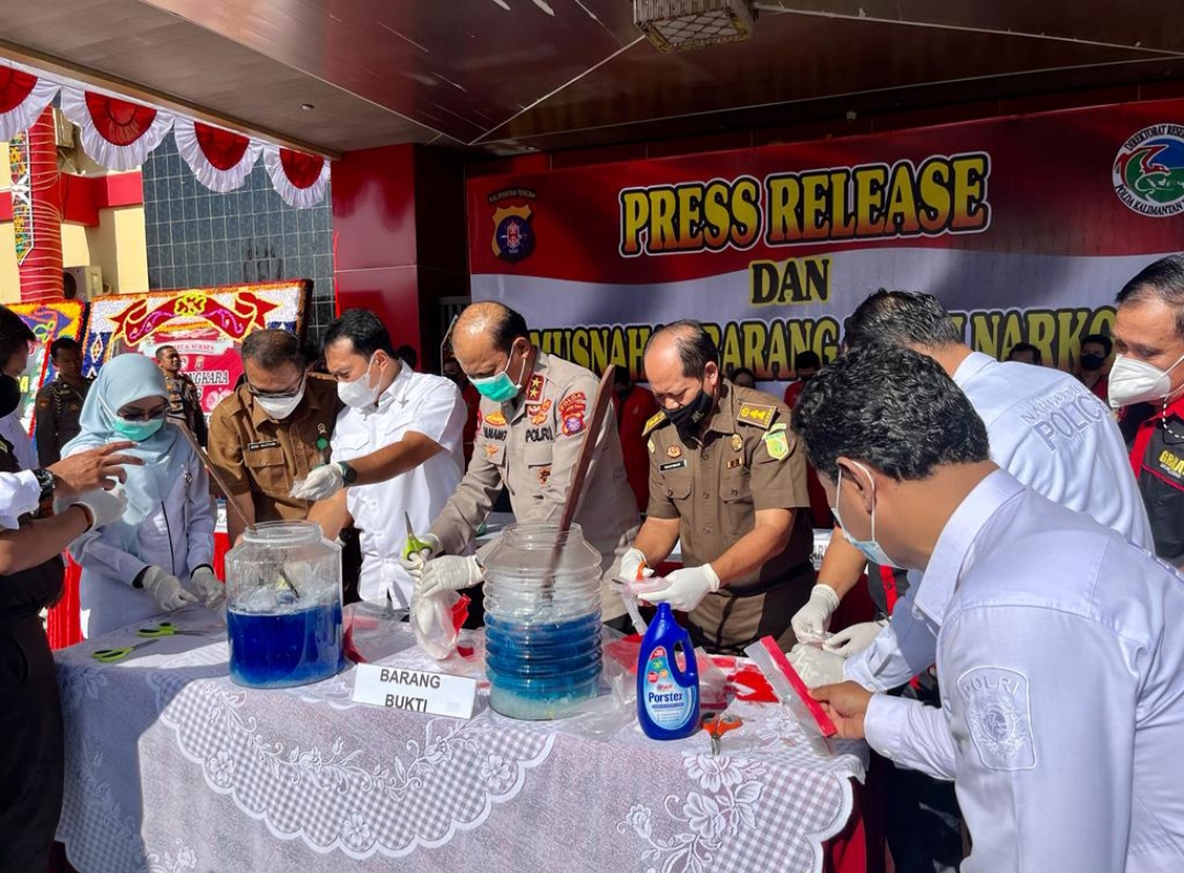 Empat Kilogram Sabu Berhasil di Musnahkan Polda Kalteng