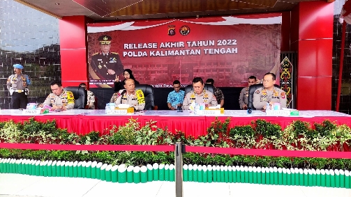 Press Release Akhir Tahun, Kapolda Kalteng Paparkan Kinerja Dan Pencapaian Selama Tahun 2022