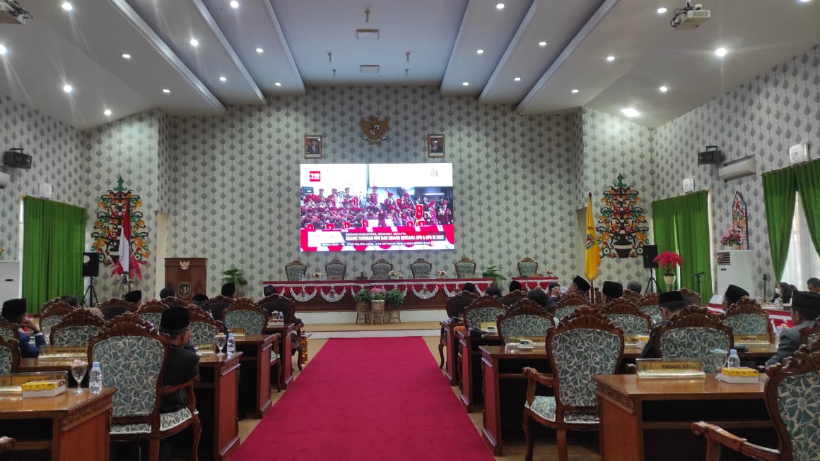 Gelar Paripurna, DPRD & Pemkab Katingan Ikuti Sidang Tahunan Melalui Siaran Langsung