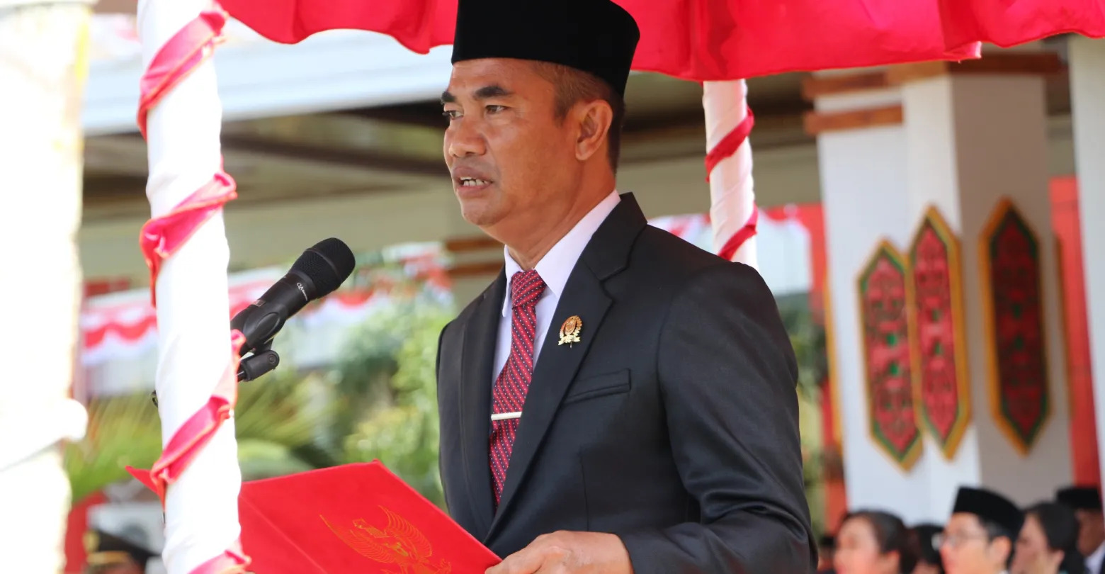 Ketua DPRD Katingan Bacakan Teks Proklamasi Pada Peringatan HUT RI Ke-78