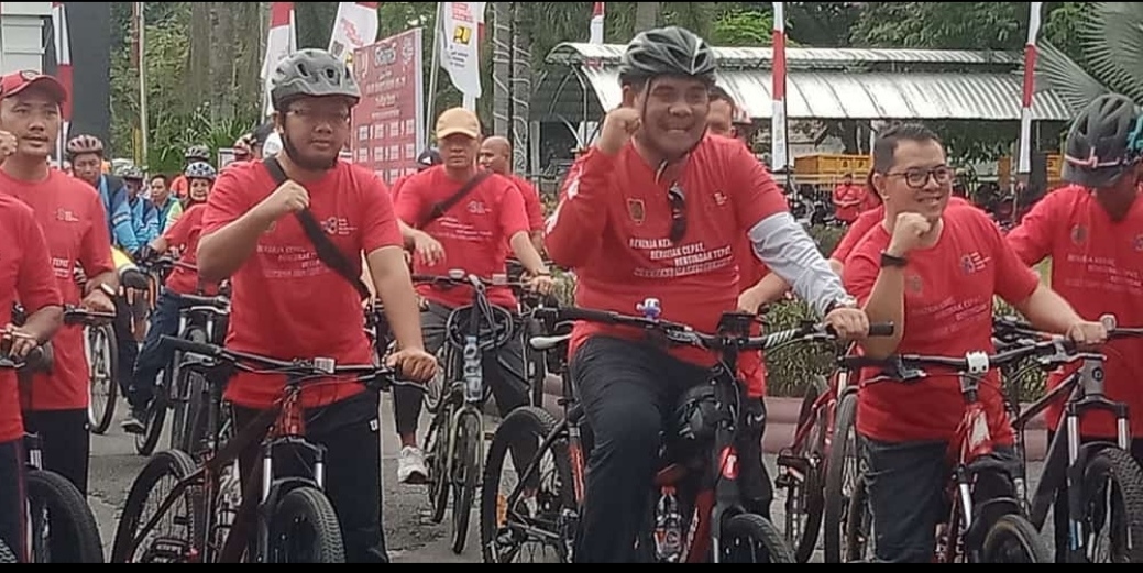 Rangkaian Harbak PU ke-78, Dinas PUPR Provinsi Kalteng Melaksanakan Kegiatan Gowes